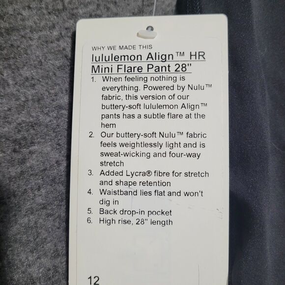 NEW Lululemon size 12 align HR mini flare pant stretch compression athleisure - Picture 6 of 10